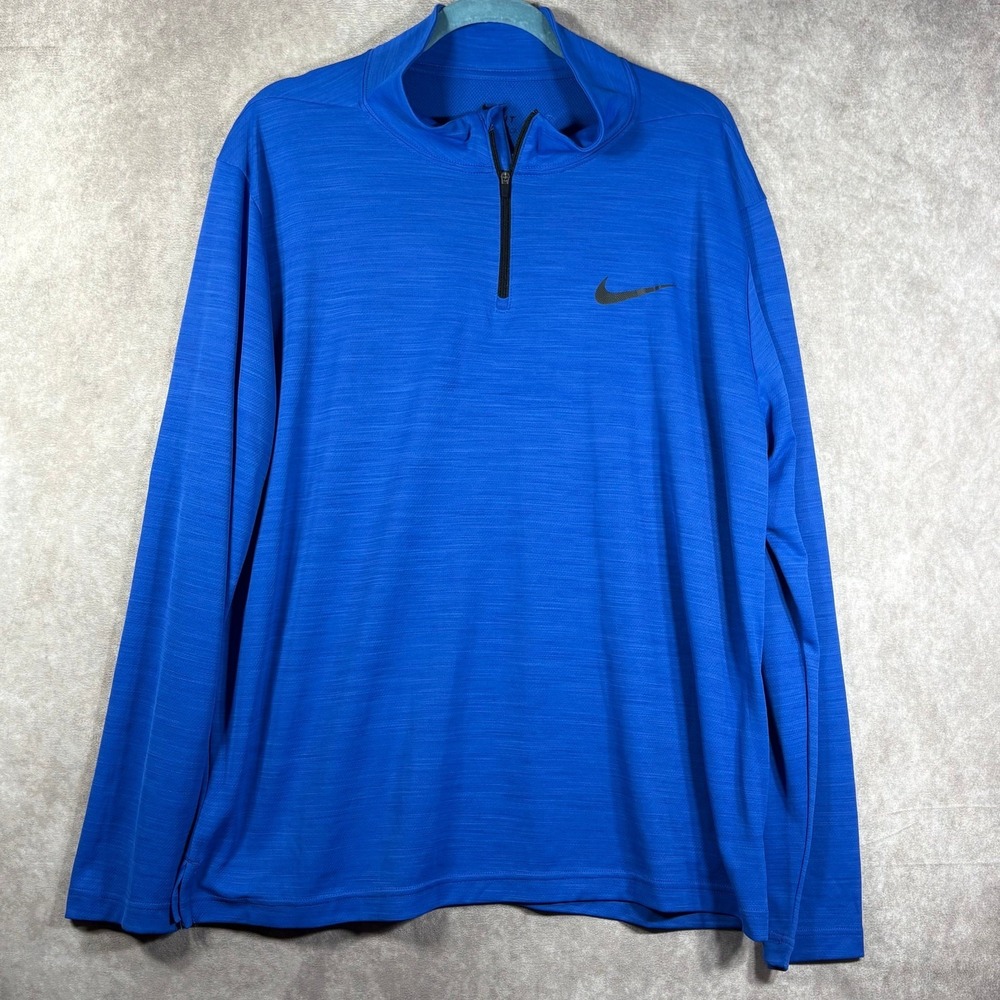 Nike Superset 1/4 Zip Shirt Mens Size XL Blue Dri Fit  Pullover Training Outdoor
